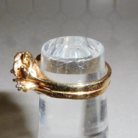 Vtg Custom 14k Black Hills Gold Semi-Mount Ring 5.84 grams Tri-color sz 7 - Picture 8 of 12